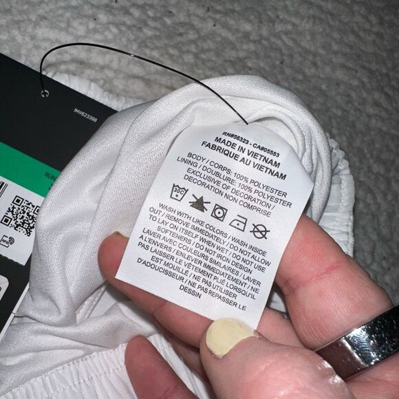 Nike Drifit XL Running Shorts Solid White Built in Liner Womens NWT - Picture 7 of 8